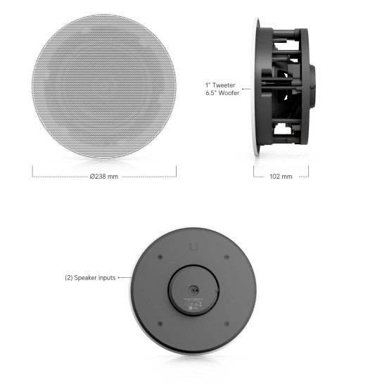 Boxă încastrabilă de tavan 6.5" In-Ceiling UniFi Ubiquiti, UACC-In-Ceiling-Speaker