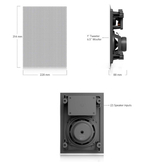 Boxă încastrabilă 6.5" In-Wall UniFi Ubiquiti, UACC-In-Wall-Speaker