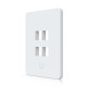Placă de perete Keystone universală vopsibilă 4 Porturi UniFi Ubiquiti, Pachet 4 buc., UACC-WP-Keystone-V-4P