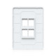 Placă de perete Keystone universală vopsibilă 4 Porturi UniFi Ubiquiti, Pachet 4 buc., UACC-WP-Keystone-V-4P