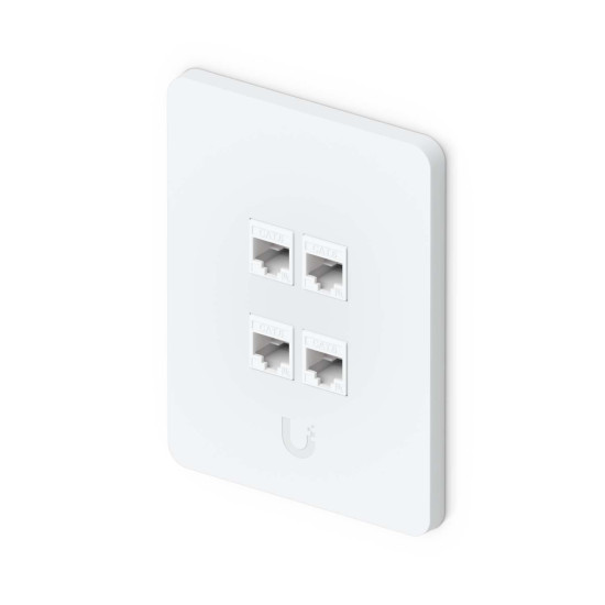 Placă de perete Keystone universală vopsibilă 4 Porturi UniFi Ubiquiti, Pachet 4 buc., UACC-WP-Keystone-V-4P