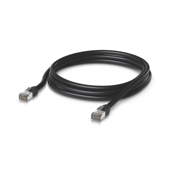 Cablu Patch Exterior UniFi Ubiquiti RJ45 Ecranat, 3 m, Negru, UACC-CABLE-PATCH-OUTDOOR-3M-BK