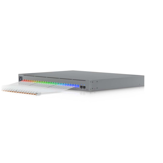 Cablu de rețea Patch Nano-subțire Etherlighting 0,3 m UniFi Ubiquiti, 10 GbE, Alb, UACC-Cable-Patch-EL-0.3M-W