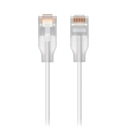 Cablu de rețea Patch Nano-subțire Etherlighting 0,3 m UniFi Ubiquiti, 10 GbE, Alb, UACC-Cable-Patch-EL-0.3M-W