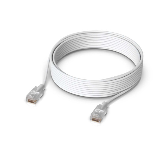 Cablu de rețea Patch Nano-subțire Etherlighting 12 m UniFi Ubiquiti, 10 GbE, Alb, UACC-Cable-Patch-EL-12M-W