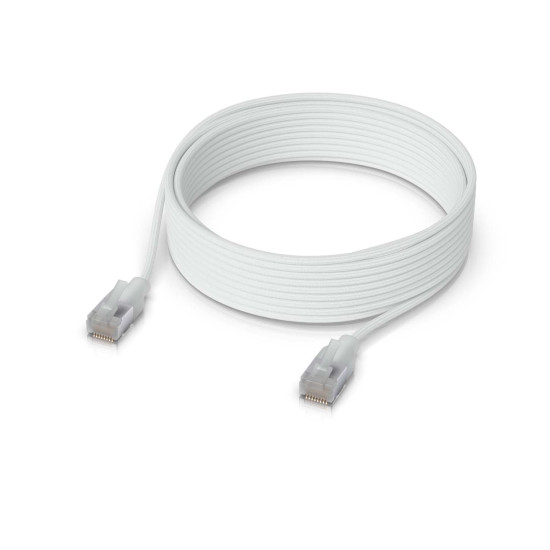 Cablu de rețea Patch Premium ultra-subțire împletit 12 m UniFi Ubiquiti, 10 GbE, Alb, UACC-Cable-Patch-EL-C6A-12M-W