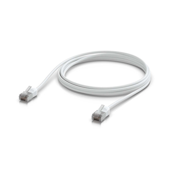 Cablu de rețea Patch Premium Outdoor ultra-subțire ecranat 2 m UniFi Ubiquiti, 10 GbE, Alb, UACC-Cable-Patch-Outdoor-C6A-2M-W
