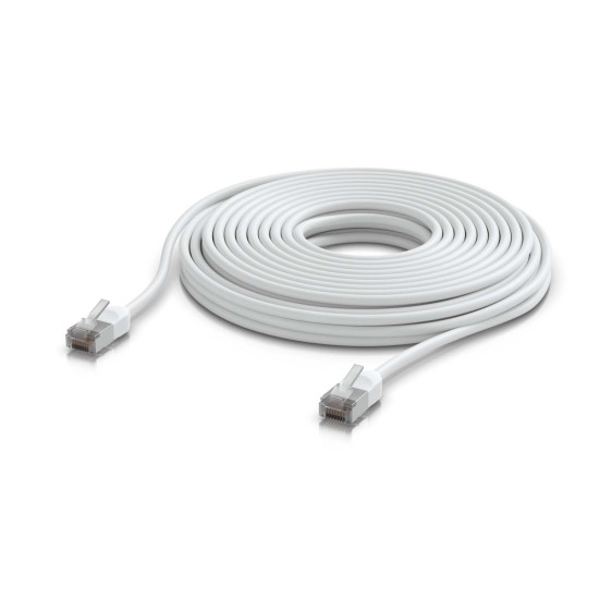 Cablu de rețea Patch Premium Outdoor ultra-subțire ecranat 12 m UniFi Ubiquiti, 10 GbE, Alb, UACC-Cable-Patch-Outdoor-C6A-12M-W