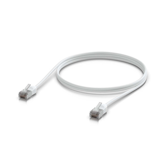 Cablu de rețea Patch Premium Outdoor ultra-subțire ecranat 1 m UniFi Ubiquiti, 10 GbE, Alb, UACC-Cable-Patch-Outdoor-C6A-1M-W