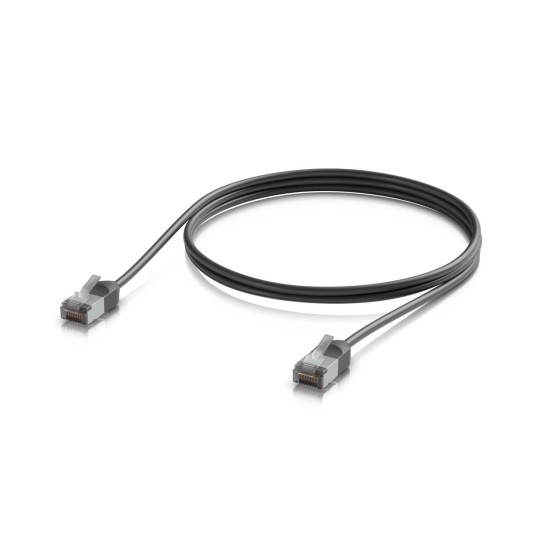 Cablu de rețea Patch Premium Outdoor ultra-subțire ecranat 1 m UniFi Ubiquiti, 10 GbE, Negru, UACC-Cable-Patch-Outdoor-C6A-1M-BK