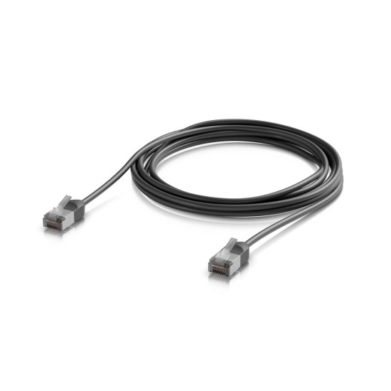 Cablu de rețea Patch Premium Outdoor ultra-subțire ecranat 3 m UniFi Ubiquiti, 10 GbE, Negru, UACC-Cable-Patch-Outdoor-C6A-3M-BK