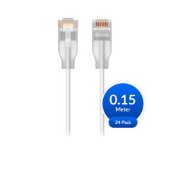 Patchcord UniFi Cat.6A 0.15m Etherlighting Pachet de 24 bucăți, UACC-Cable-Patch-EL-C6A-0.15M-W-24