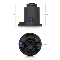 Suport încastrat în tavan pentru G6 PTZ UniFi Ubiquiti, Negru, UACC-G6-PTZ-ICM-B