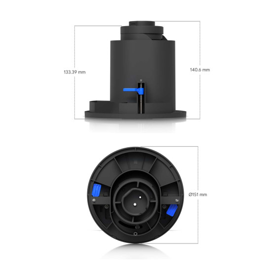Suport încastrat în tavan pentru G6 PTZ UniFi Ubiquiti, Negru, UACC-G6-PTZ-ICM-B