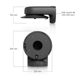 Suport cu braț pentru cameră AI Multi Sensor 4 UniFi Ubiquiti, Negru, UACC-AI-MS-4-AM-B