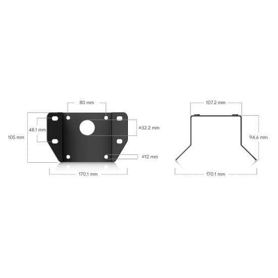 Suport cu braț pentru cameră AI Multi Sensor 4 UniFi Ubiquiti, Negru, UACC-AI-MS-4-AM-B