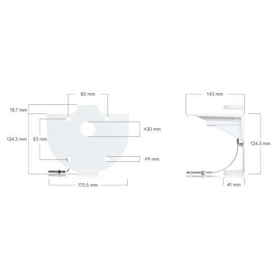 Suport cu braț pentru cameră AI Multi Sensor 4 UniFi Ubiquiti, Alb, UACC-AI-MS-4-AM-W