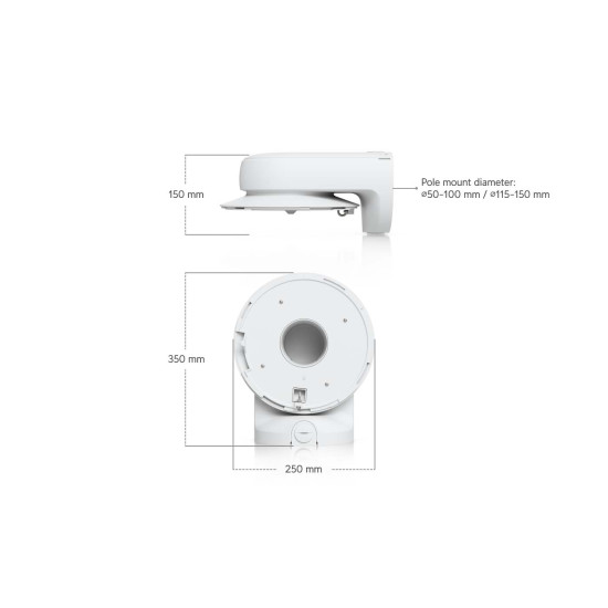 Suport cu braț pentru cameră AI Multi Sensor 4 UniFi Ubiquiti, Alb, UACC-AI-MS-4-AM-W