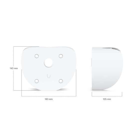 Suport de colț pentru cameră AI PTZ Precision UniFi Ubiquiti, Alb, UACC-AI-PTZ-Precision-CM-W