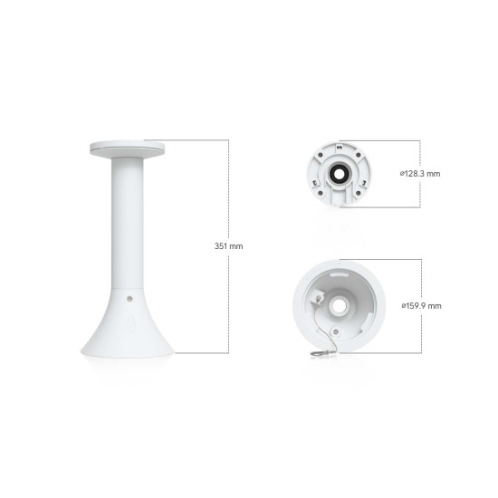 Suport suspendat pentru cameră AI PTZ Precision UniFi Ubiquiti, Alb, UACC-AI-PTZ-Precision-PM-W