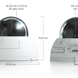 Cameră IP Dome 4K UniFi Ubiquiti AI PoE, Albă, UVC-AI-Dome-W
