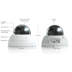 Cameră IP Dome 4K UniFi Ubiquiti AI PoE, Albă, UVC-AI-Dome-W