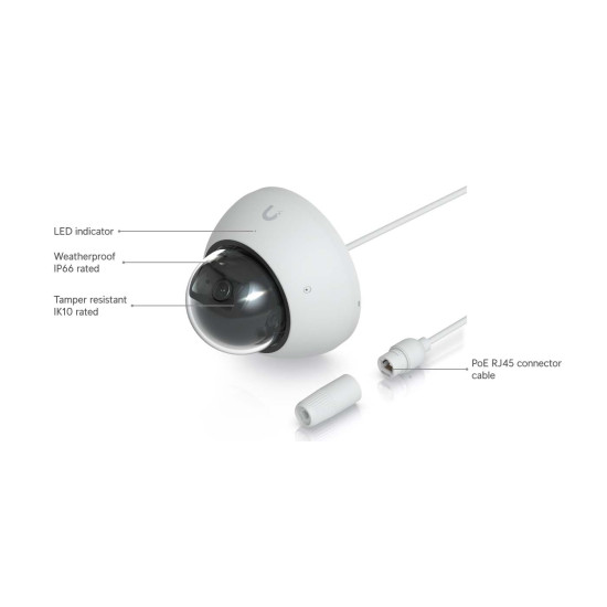 Cameră IP Dome 4K UniFi Ubiquiti AI PoE, Albă, UVC-AI-Dome-W
