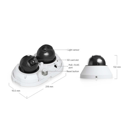 Cameră IP Multi-Senzor 16 MP UniFi Ubiquiti AI Multi Sensor 2 PoE+, UVC-AI-MS-2-W