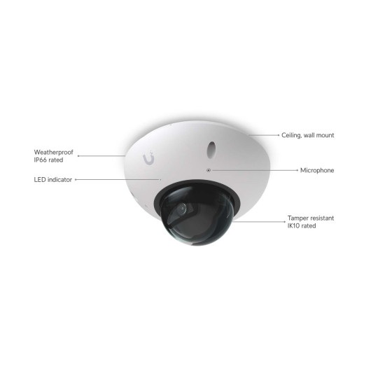Cameră IP Dome 4K UniFi Ubiquiti G6 PoE, UVC-G6-Dome-W