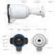 Cameră de supraveghere Bullet 4K PoE+ UniFi Ubiquiti G6 Edge cu AI și zoom optic 2,36x, UVC-G6-Edge-Bullet