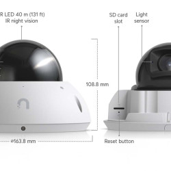 Cameră de supraveghere Dome 4K PoE+ UniFi Ubiquiti G6 Edge cu AI și zoom optic 2,36x, UVC-G6-Edge-Dome