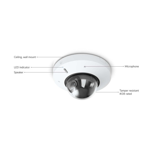 Cameră IP Mini Dome 4K UniFi Ubiquiti G6 PoE, UVC-G6-Mini-Dome-W