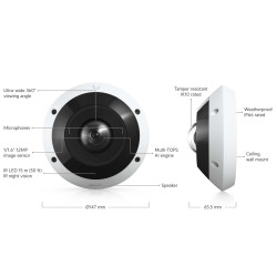 Cameră IP 360° 12 MP UniFi Ubiquiti G6 Pro PoE, UVC-G6-Pro-360-W