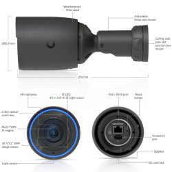 Cameră IP Bullet 4K UniFi Ubiquiti G6 Pro PoE+, UVC-G6-Pro-Bullet-B