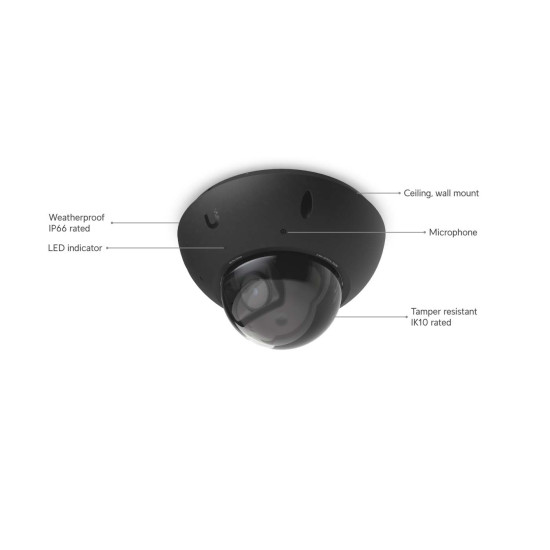 Cameră IP Dome 4K UniFi Ubiquiti G6 Pro PoE+, UVC-G6-Pro-Dome-B