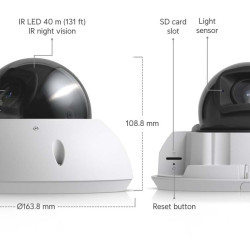 Cameră IP Dome 4K UniFi Ubiquiti G6 Pro PoE+, UVC-G6-Pro-Dome-W