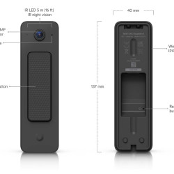 Sonerie video PoE UniFi Ubiquiti Doorbell Lite cu audio bidirecțional, UVC-Doorbell-Lite-B