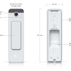 Sonerie video PoE UniFi Ubiquiti Doorbell Lite, Albă, UVC-Doorbell-Lite-W