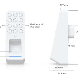 Cititor control acces cu amprentă, NFC și tastatură UniFi Ubiquiti G3 Reader Fingerprint, Alb, UA-G3-Fingerprint-W