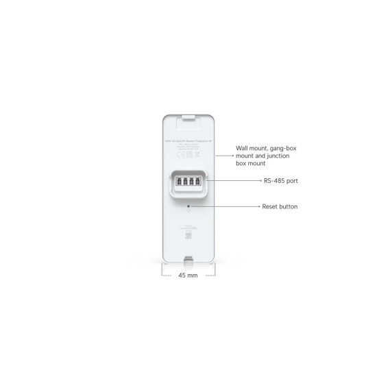 Cititor control acces OSDP cu amprentă, NFC și tastatură UniFi Ubiquiti Retrofit Reader Fingerprint, Alb, UA-Retrofit-Reader-Fingerprint-W
