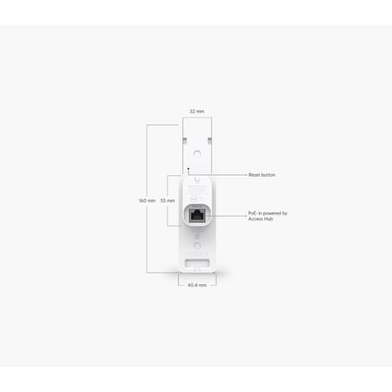 Cititor profesional pentru control  acces Ubiquiti interior-exterior PoE PIN NFC IP55 Alb, UA-G3-Pro-W