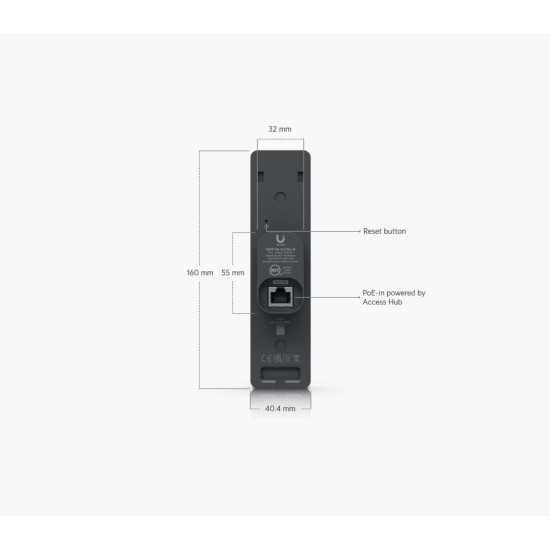 Cititor profesional pentru control acces Ubiquiti interior-exterior PoE PIN NFC IP55, UA-G3-Pro-B