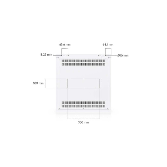 Dulap Rack 12U de perete UniFi Ubiquiti, Ventilatoare integrate, Panouri detașabile, UACC-Rack-12U-Wall-600-G