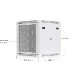 Dulap Rack 12U de perete UniFi Ubiquiti, Ventilatoare integrate, Panouri detașabile, UACC-Rack-12U-Wall-600-P