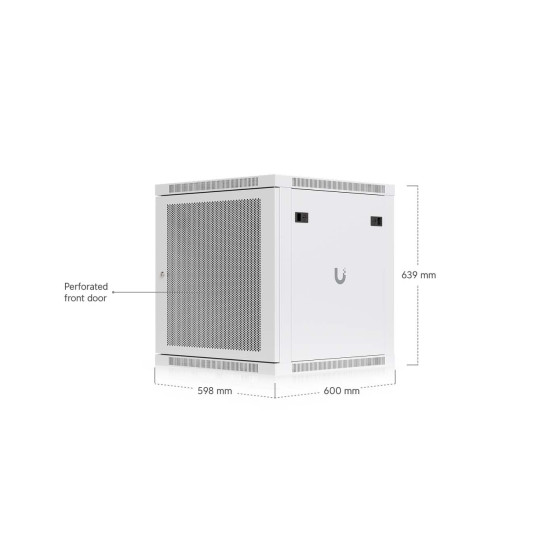 Dulap Rack 12U de perete UniFi Ubiquiti, Ventilatoare integrate, Panouri detașabile, UACC-Rack-12U-Wall-600-P