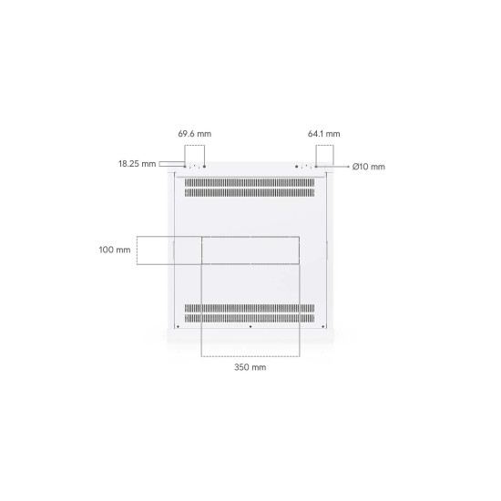 Dulap Rack 12U de perete UniFi Ubiquiti, Ventilatoare integrate, Panouri detașabile, UACC-Rack-12U-Wall-600-P