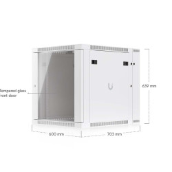 Dulap Rack 12U de perete UniFi Ubiquiti, Ventilatoare integrate, Panouri detașabile, UACC-Rack-12U-Wall-SW-G