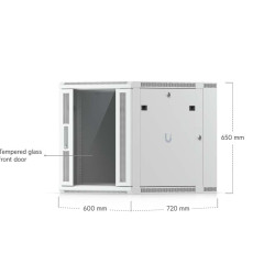 Dulap Rack 12U de perete UniFi Ubiquiti, Ușă din sticlă, Ventilatoare integrate, UACC-Rack-12U-Wall