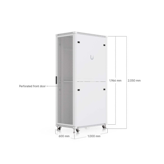 Dulap Rack 42U de podea UniFi Ubiquiti, Ventilatoare integrate, Panouri detașabile, UACC-Rack-42U-1000-P