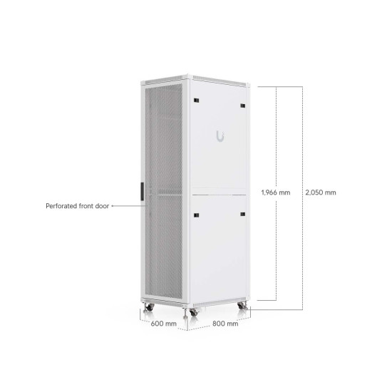 Dulap Rack 42U de podea UniFi Ubiquiti, Ventilatoare integrate, Panouri detașabile, UACC-Rack-42U-800-P
